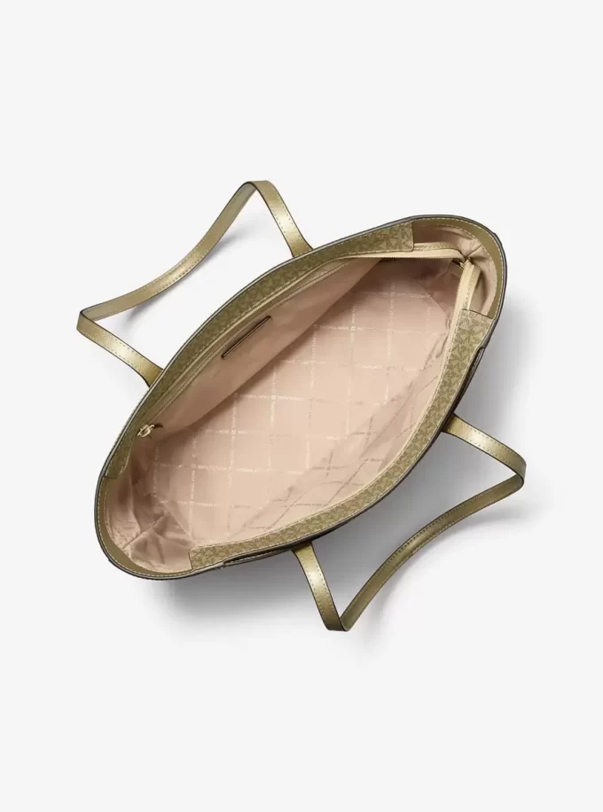 Arden Große Metallic-Tragetasche mit Reißverschluss oben