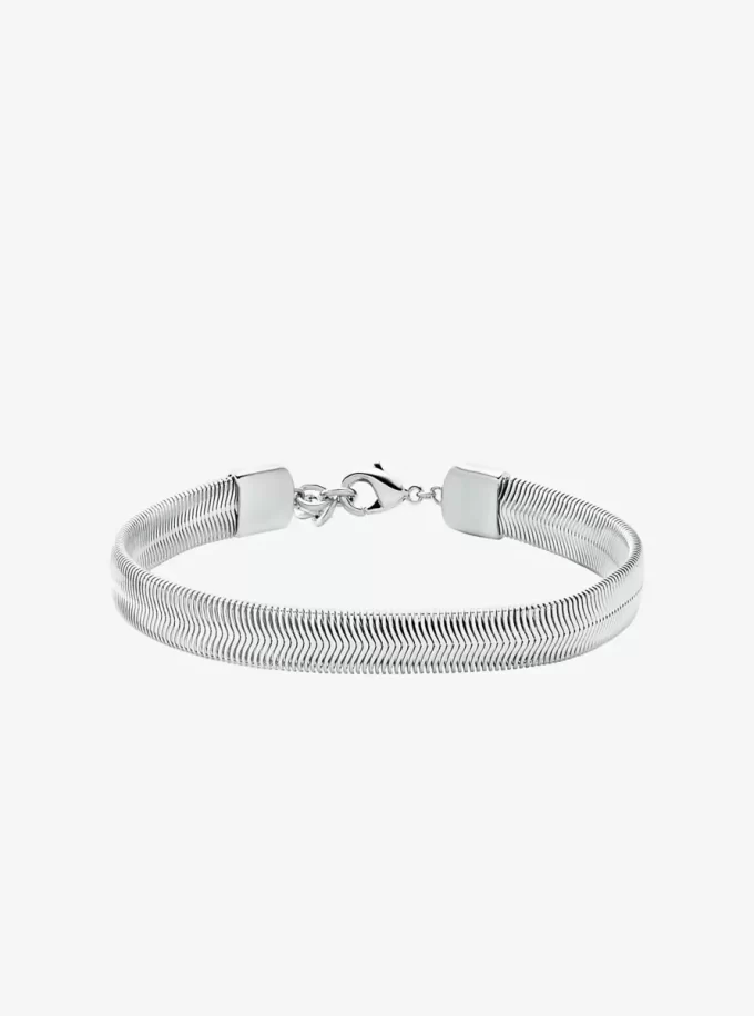 Armband aus edelmetallplattiertem Messing in Schlangenkette Armband aus edelmetallplattiertem Messing in Schlangenkette