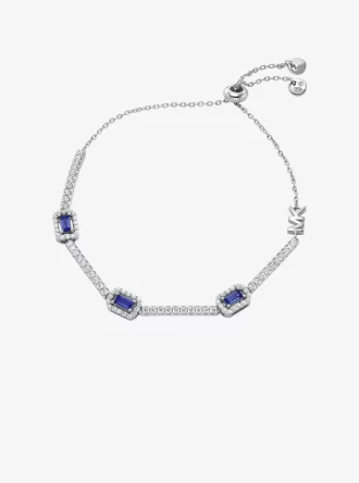 Armband aus Sterlingsilber mit Pavé-Halo-Verschluss und Edelmetallplattierung