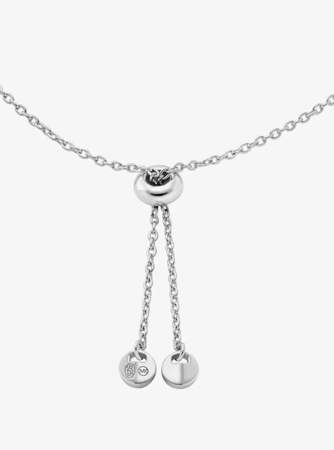 Armband aus Sterlingsilber mit Pavé-Halo-Verschluss und Edelmetallplattierung