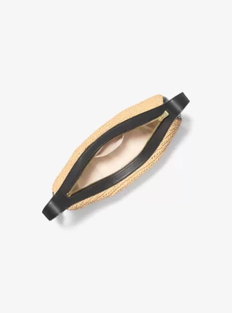 Avra Medium Handgehäkelte und Leder-Umhängetasche