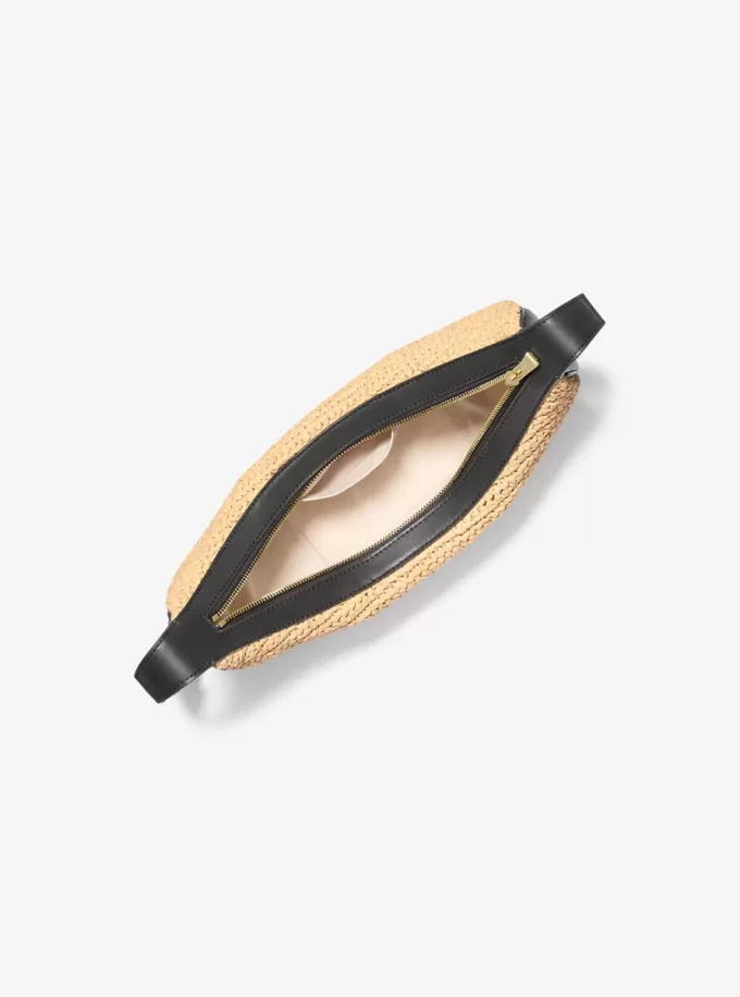 Avra Medium Handgehäkelte und Leder-Umhängetasche