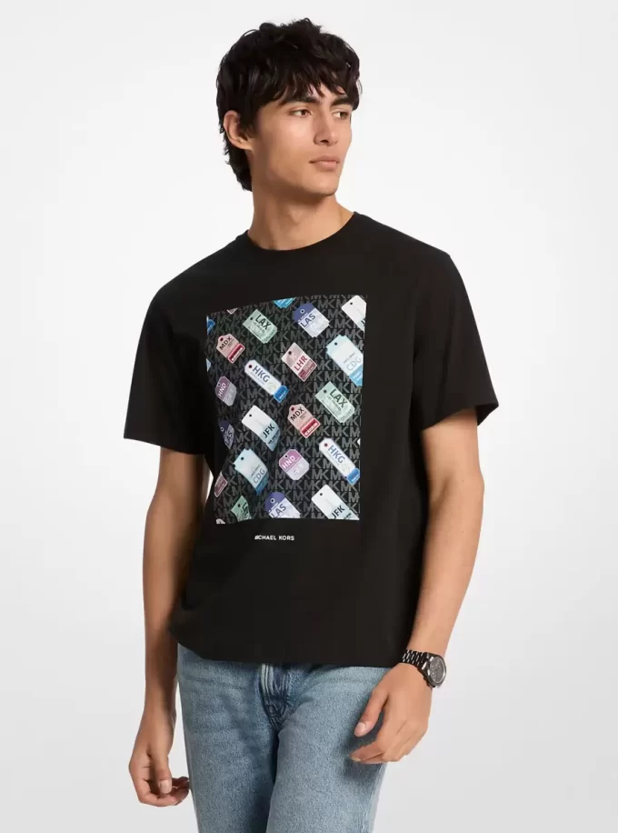 Baumwoll-T-Shirt mit Grafiklogo