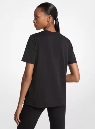 Baumwoll-T-Shirt mit Logoverzierung