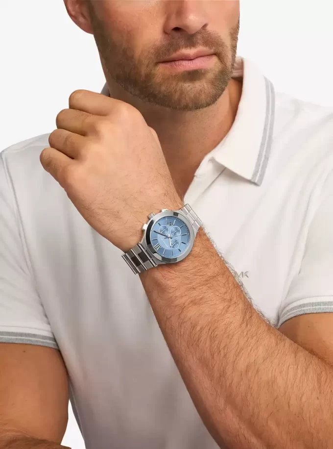 Übergroße Billie-Uhr in Silberoptik