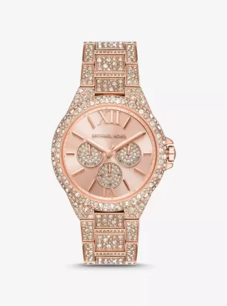 Übergroße Camille Pavé-Uhr in Roségold-Optik