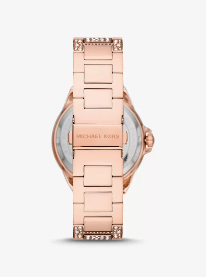 Übergroße Camille Pavé-Uhr in Roségold-Optik Übergroße Camille Pavé-Uhr in Roségold-Optik