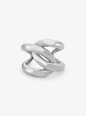 Übergroße, edelmetallplattierte Messing-Panzergliedermanschette