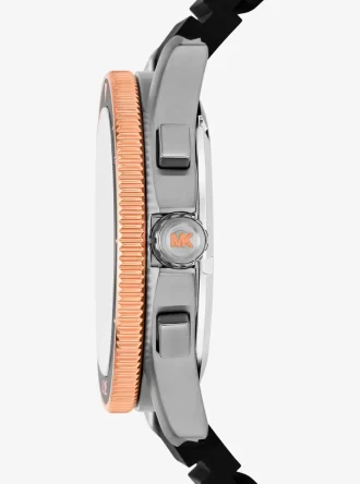 Übergroße maritime Uhr aus Gunmetal und Silikon