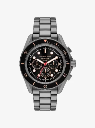 Übergroße maritime Uhr in Gunmetal-Optik