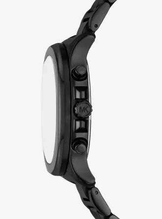 Übergroße, salbeigrüne, schwarz-farbene Uhr