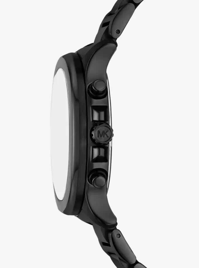 Übergroße, salbeigrüne, schwarz-farbene Uhr