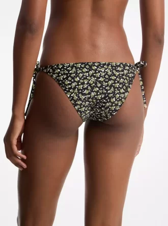 Bikinihose aus Stretch-Nylon mit Blumenmuster