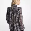 Bluse aus Georgette mit metallischem Paisley-Print Bluse aus Georgette mit metallischem Paisley-Print
