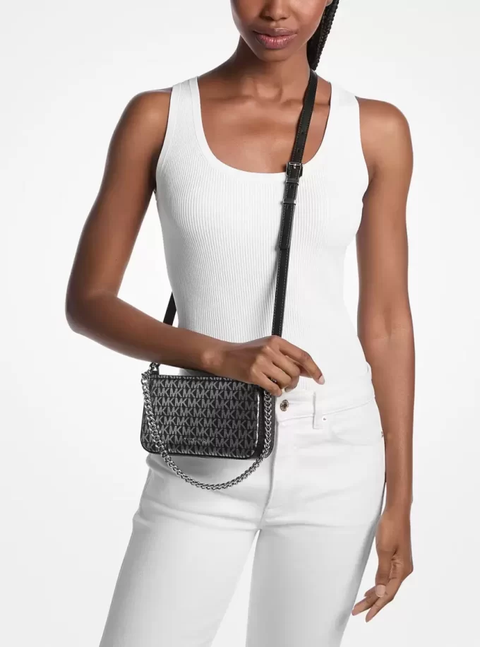 Bryant Small Metallic Signature Logo Convertible Pochette