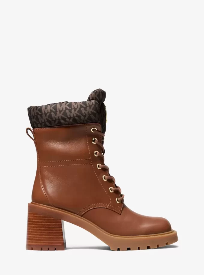 Cade Leder- und Signature-Logo-Kampfstiefel Cade Leder- und Signature-Logo-Kampfstiefel