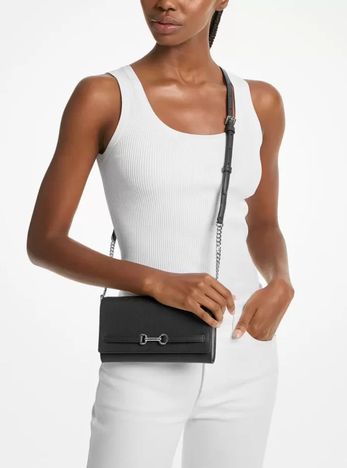 Carson Große, wandelbare Umhängetasche aus genarbtem Leder