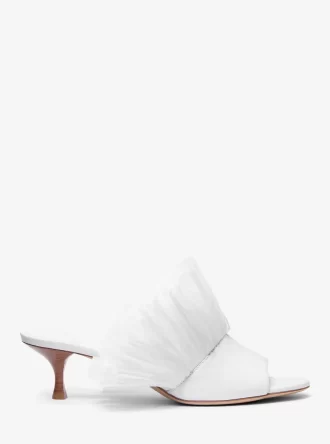 Catarina Leder- und Fransen-Pantolette