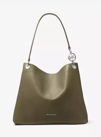 Christina Große Schultertasche aus genarbtem Leder