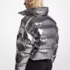 Ciré-Pufferjacke aus Metallic-Nylon