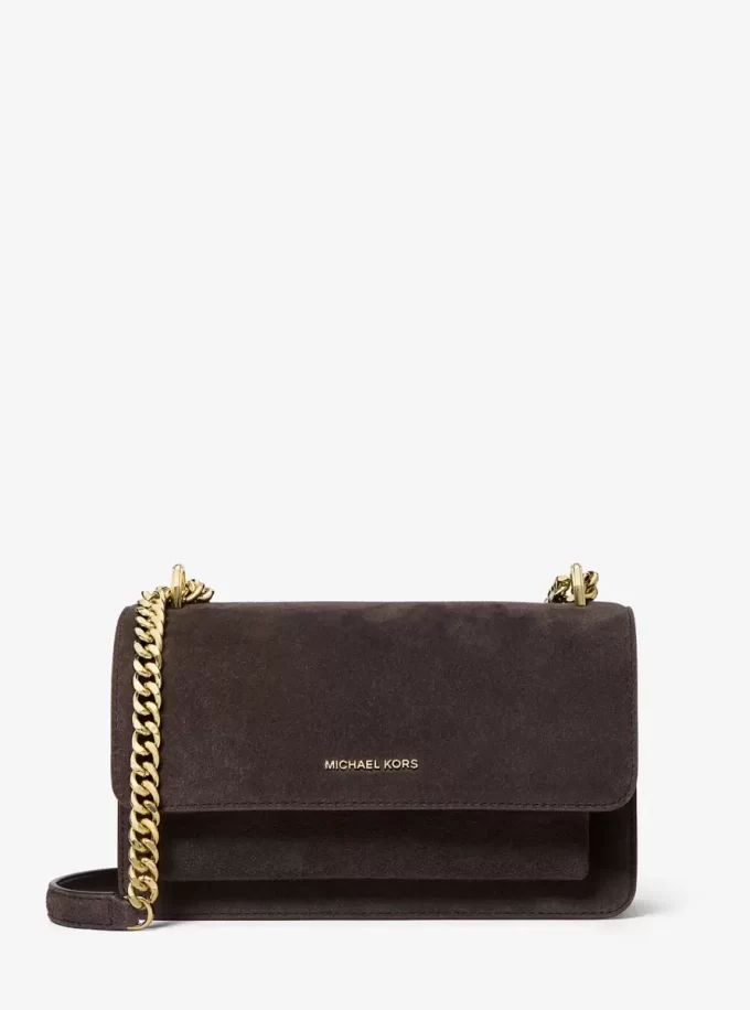 Claire Große Wildleder-Schultertasche