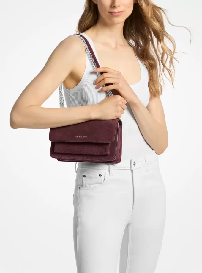 Claire Große Wildleder-Schultertasche