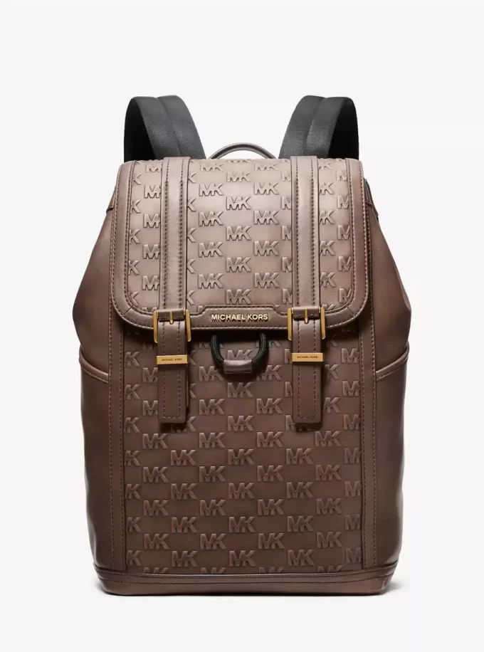 Colby Medium Rucksack aus poliertem Leder mit Logoprägung