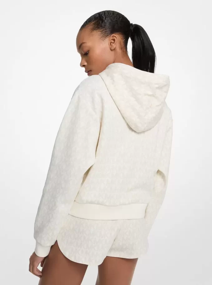 Cropped Hoodie aus Baumwollmischgewebe mit charakteristischem Logo Cropped Hoodie aus Baumwollmischgewebe mit charakteristischem Logo