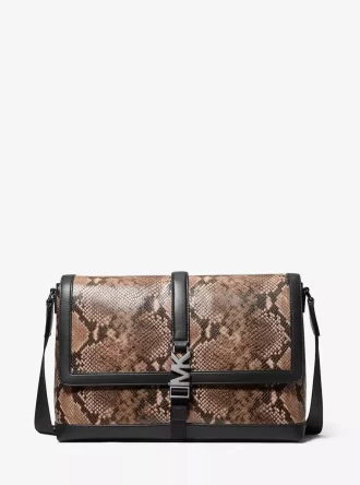 Cyrus Medium Messenger Bag mit Schlangenprägung