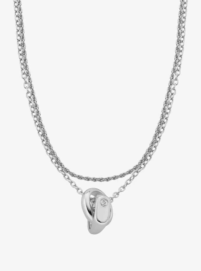 Doppellagige, ineinander verschlungene Halskette