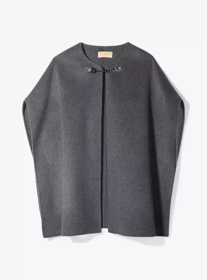 Doppelseitiger Umhang aus Wollmischung