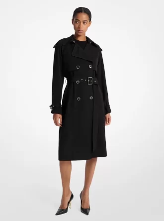 Drapierter gewebter Trenchcoat