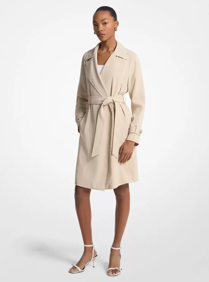 Drapierter gewebter Trenchcoat