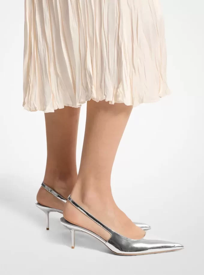 Emma Metallic-Leder-Slingback-Pumps Emma Metallic-Leder-Slingback-Pumps