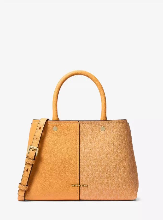 Flora Medium Signature Logo und Ledertasche