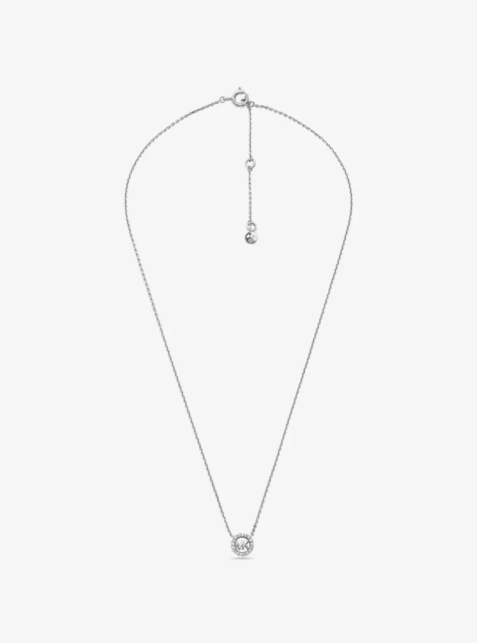 Fulton Halskette mit Logo-Anhänger aus edelmetallplattiertem Sterlingsilber mit Pavé-Fassung