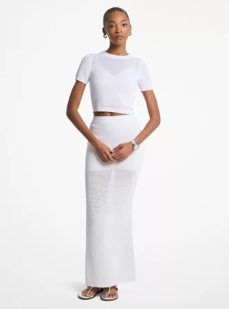 Gehäkelter Maxirock aus Viskosemischung