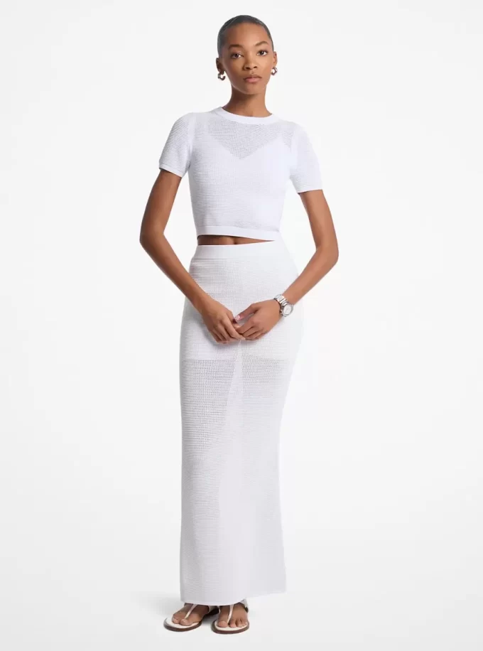 Gehäkelter Maxirock aus Viskosemischung