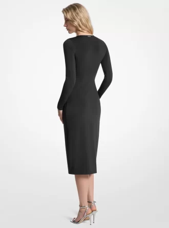 Gerafftes Stretch-Matt-Jersey-Kleid