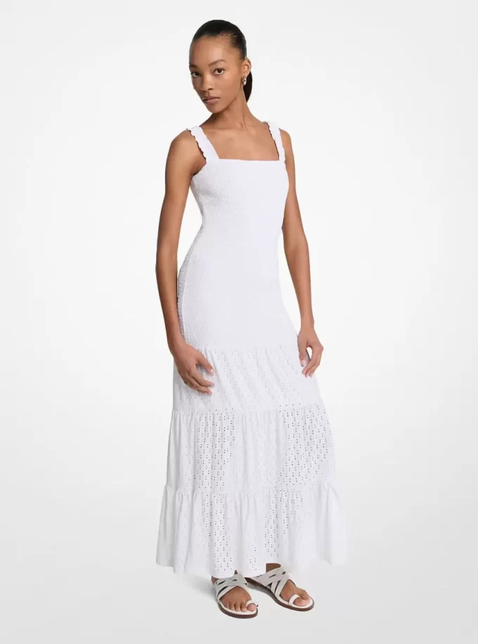 Gerafftes Stufen-Maxikleid Gerafftes Stufen-Maxikleid