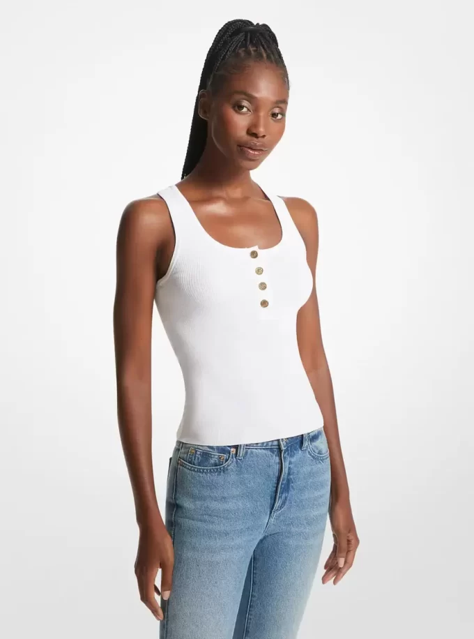 Geripptes Stretch-Strick-Tanktop Geripptes Stretch-Strick-Tanktop