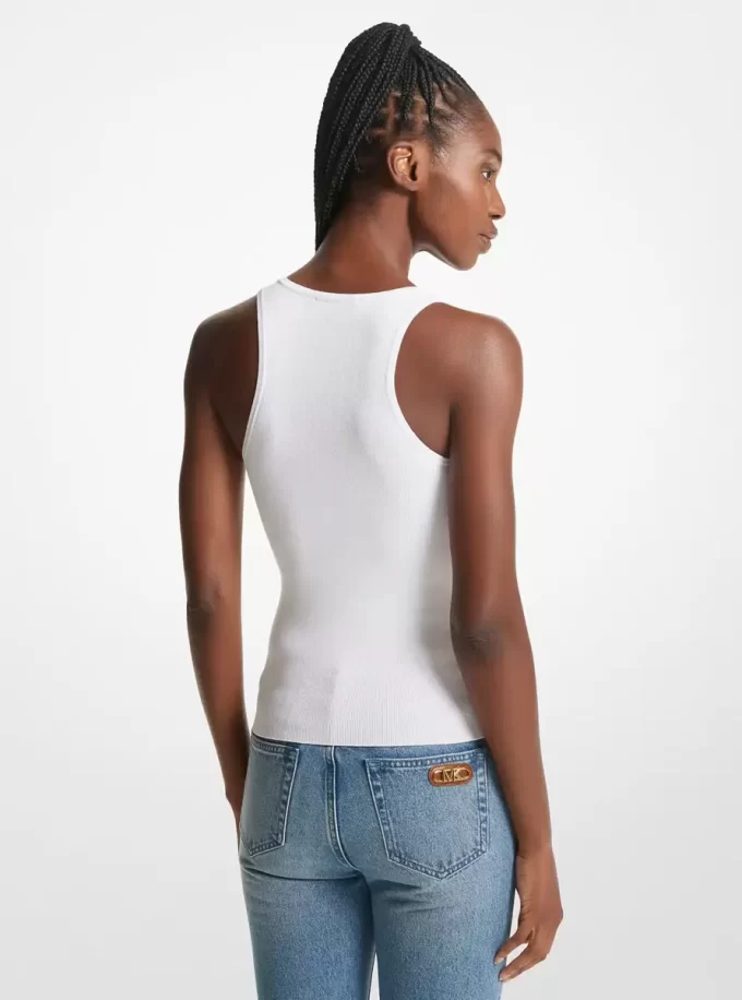 Geripptes Stretch-Strick-Tanktop Geripptes Stretch-Strick-Tanktop