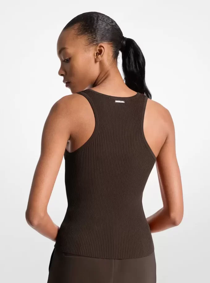 Geripptes Tanktop mit Rundhalsausschnitt