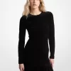 Gerüschtes Stretch-Samtkleid
