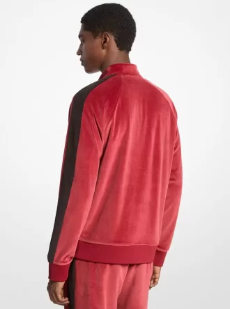 Gestreifte Veloursjacke mit Reißverschluss