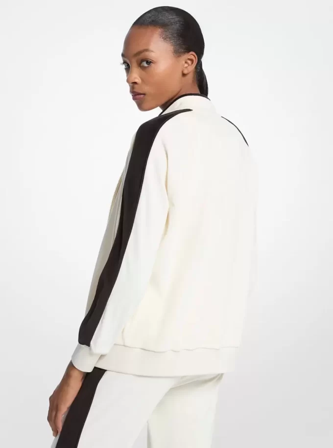 Gestreifte Veloursjacke mit Reißverschluss Gestreifte Veloursjacke mit Reißverschluss