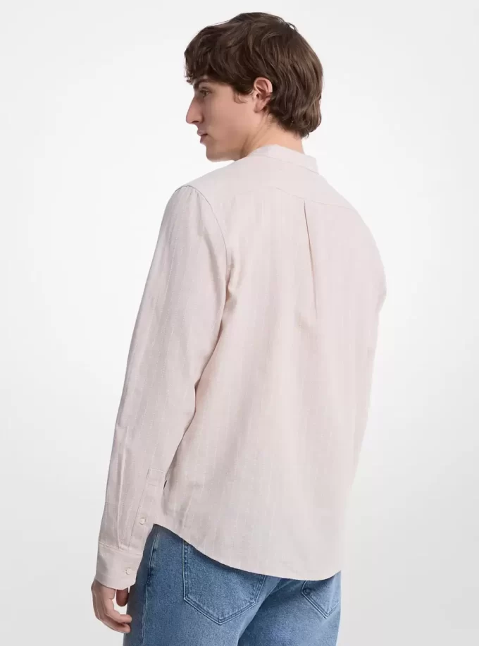 Gestreiftes Hemd aus Leinen-Baumwoll-Mischgewebe