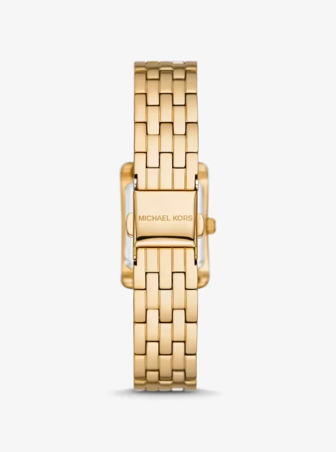 Goldfarbene Mini-Monroe-Pavé-Armbanduhr