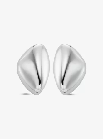 Große, edelmetallplattierte Messing-Kieselohrringe