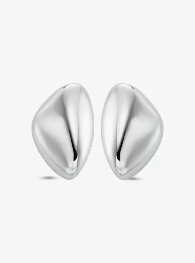 Große, edelmetallplattierte Messing-Kieselohrringe